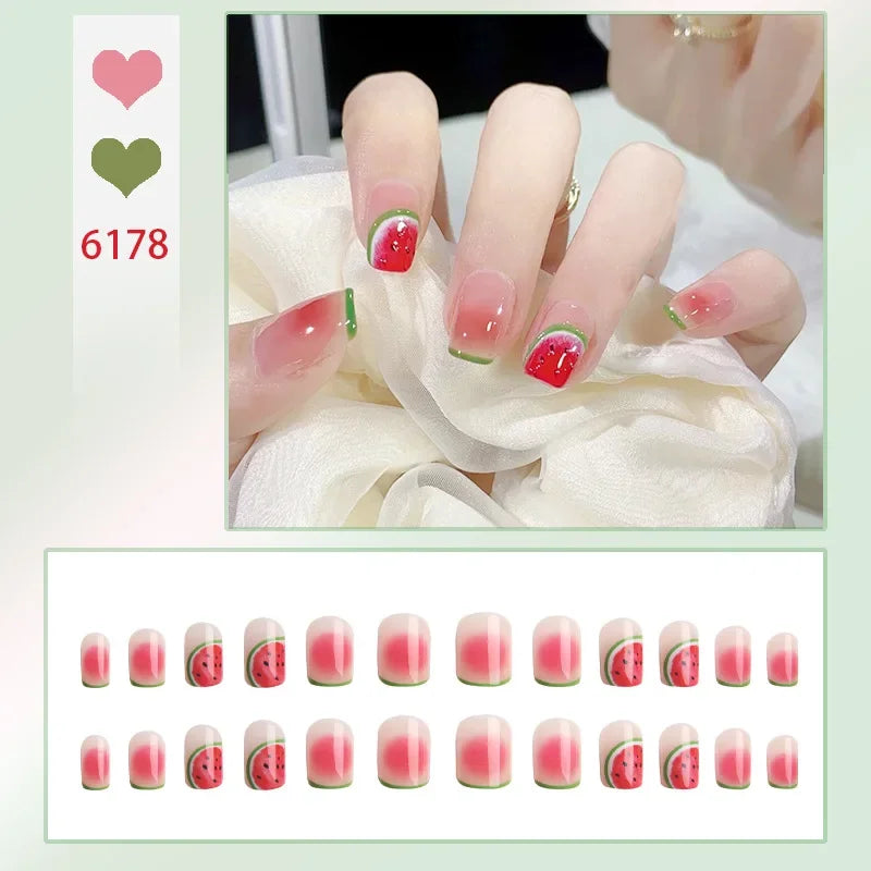 24P Rainbow Fake Nail