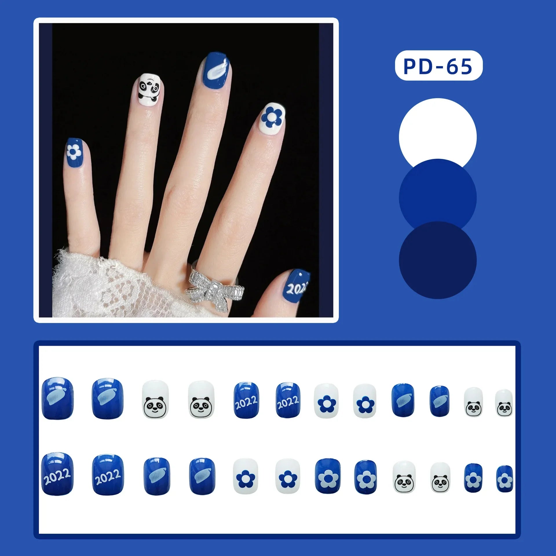24P Rainbow Fake Nail