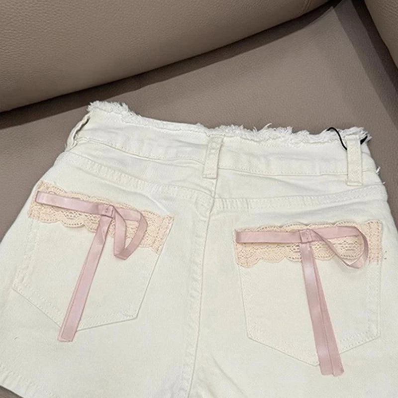 Bow Denim Shorts