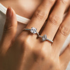 925 Sterling Silver Classic Geometric Round Oval Shape Zirconia Ring