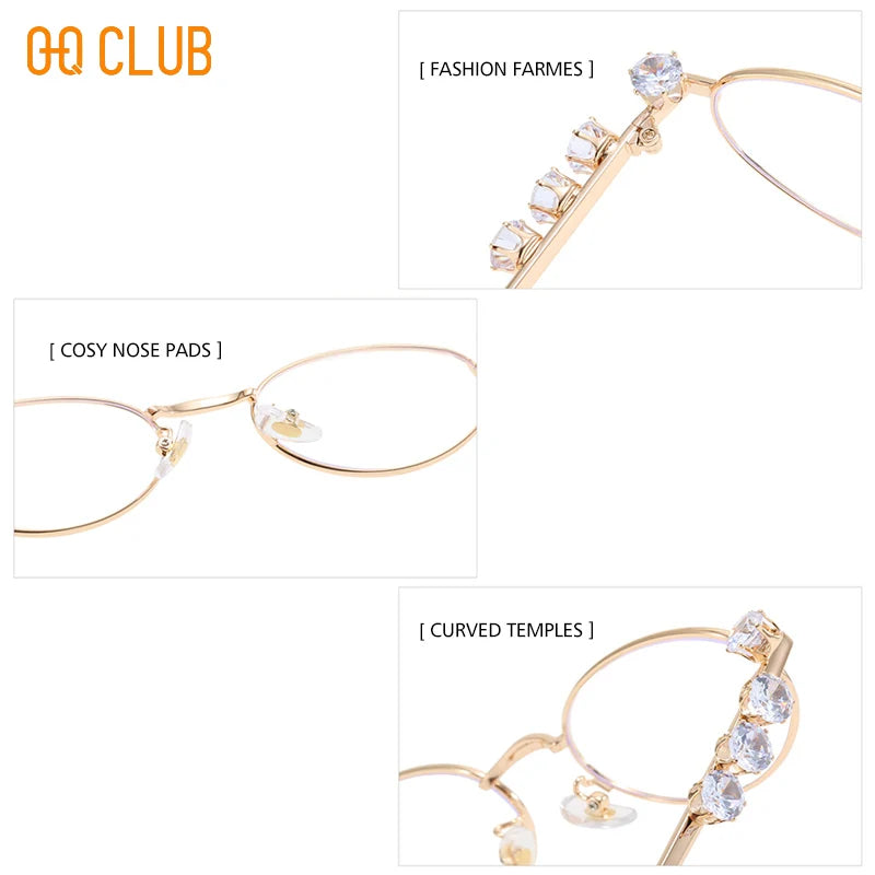 O-Q CLUB Rhinestone Glasses