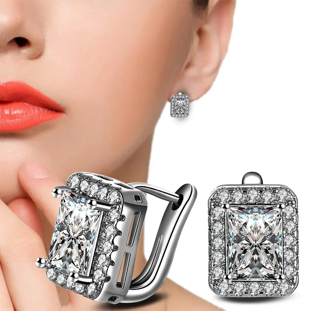Square 925 Sterling Silver Earring