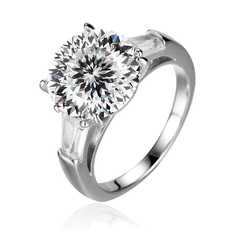 Round 5 Carat Moissanite Diamond Ring