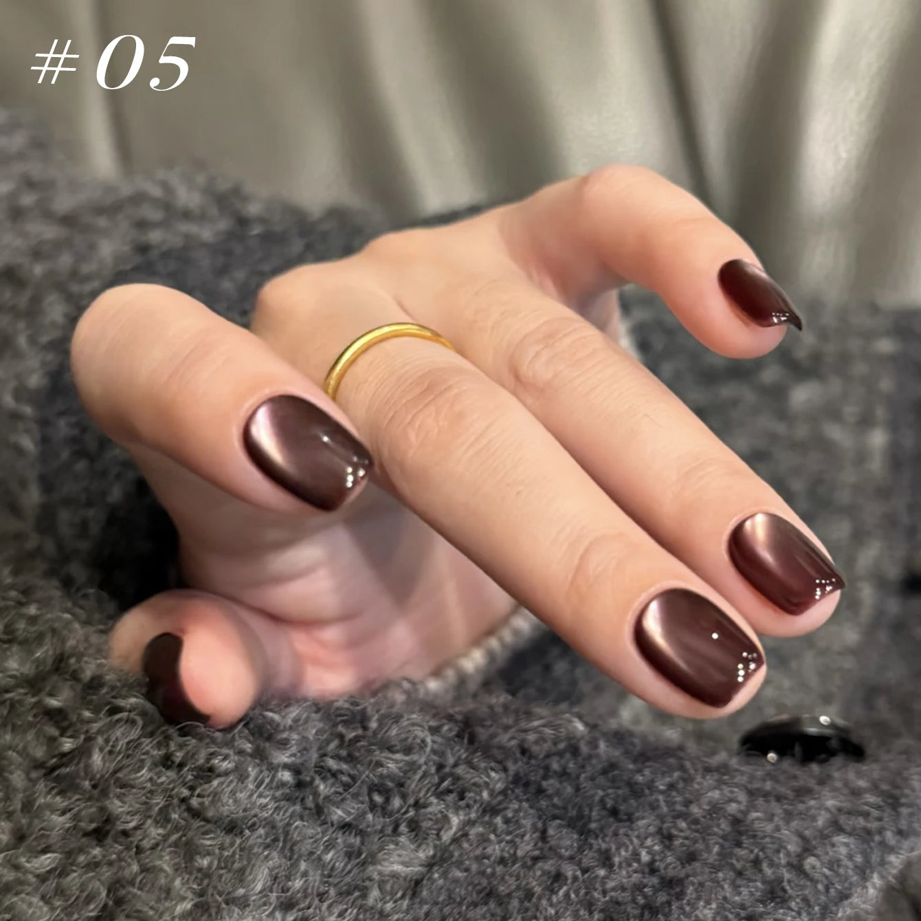 12ml 1-21pcs Brown Gold Cat Eye Gel Nail Polish