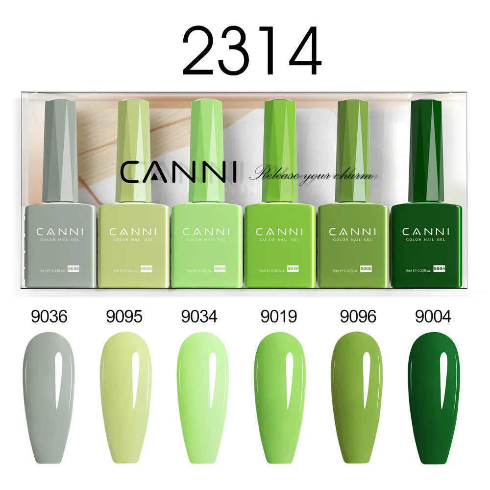 CANNI Nail Gel Polish Set Upgraded HEMA FREE Summer Nails Smooth Texture Ultra Gloss Top Coat Pigmented Gel Soak off UV LED Gel