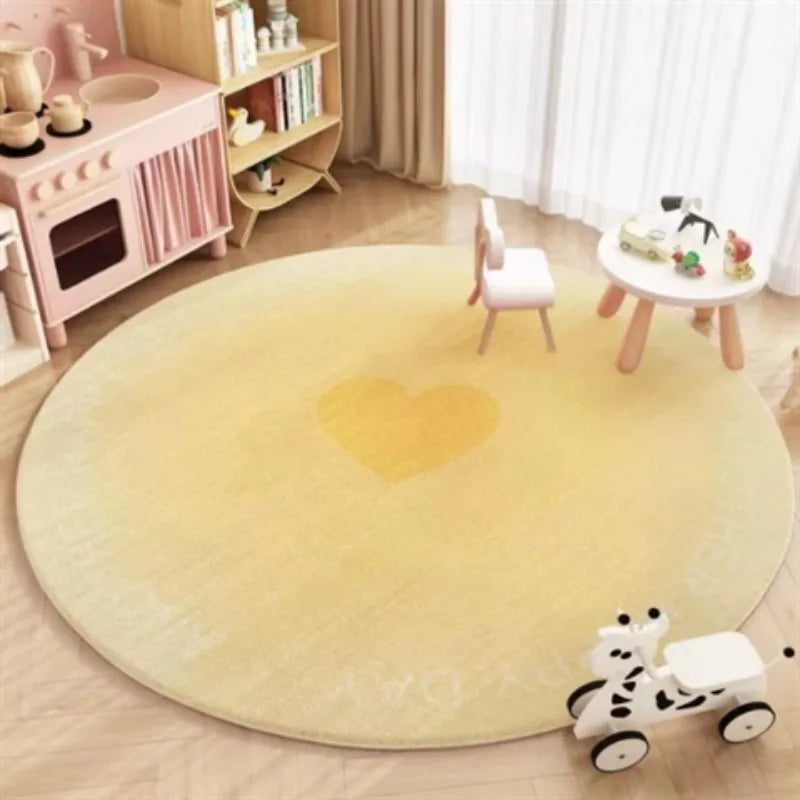 Gradient Color Round Heart Rug