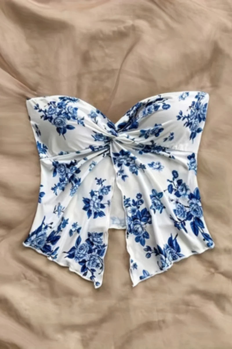 Floral Print Tube Top