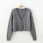 V Neck Cropped Cardigan