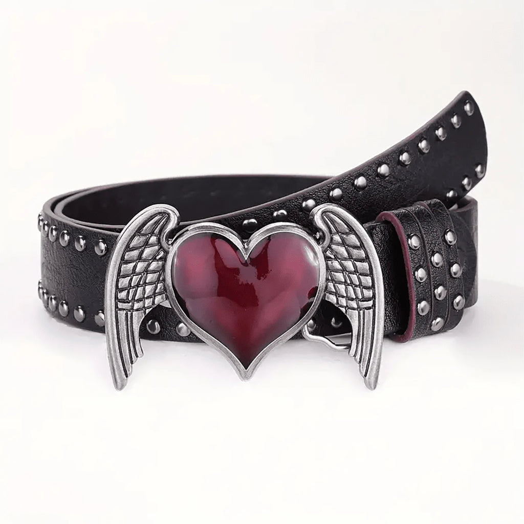 Rose Heart-Shaped Leather Belt