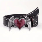 Rose Heart-Shaped Leather Belt