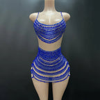 Mesh Rhinestones Dress
