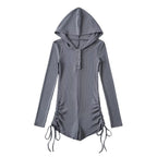 Drawstring Hooded Romper