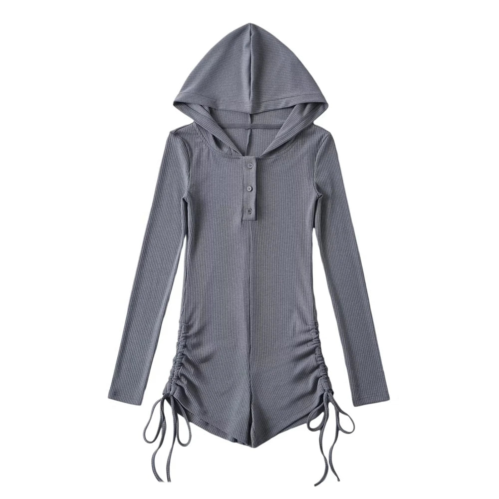 Drawstring Hooded Romper