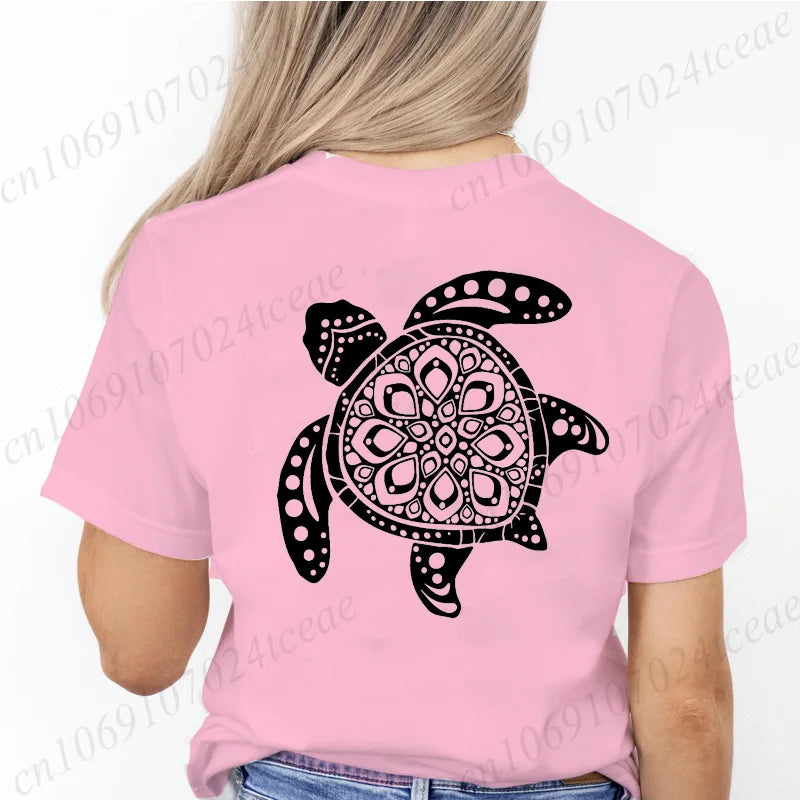 Sea Turtle Floral Print Tee