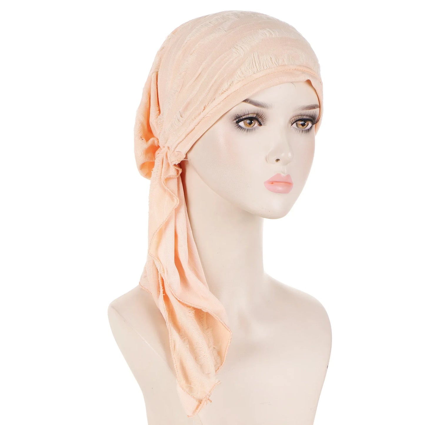 Shiny Glitter Elastic Solid Color Pre-Tied Hijabs Wrap Head Scarf Muslim Turban Bonnet for Women Inner Hat Turbantes Caps Mujer