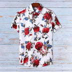 Short Sleeved Shirt With Lapel Button Up