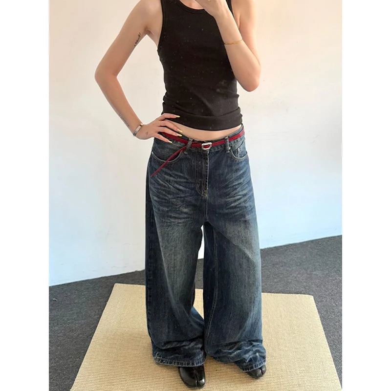 Loose Washed Wide Leg Pants