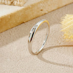 925 Sterling Silver Tiny Minimalist Delicate Solitaire Round Zircon Ring