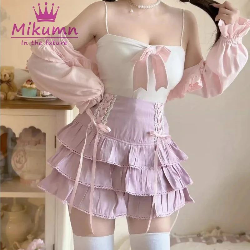Mikumn Lace Pleated Skirt