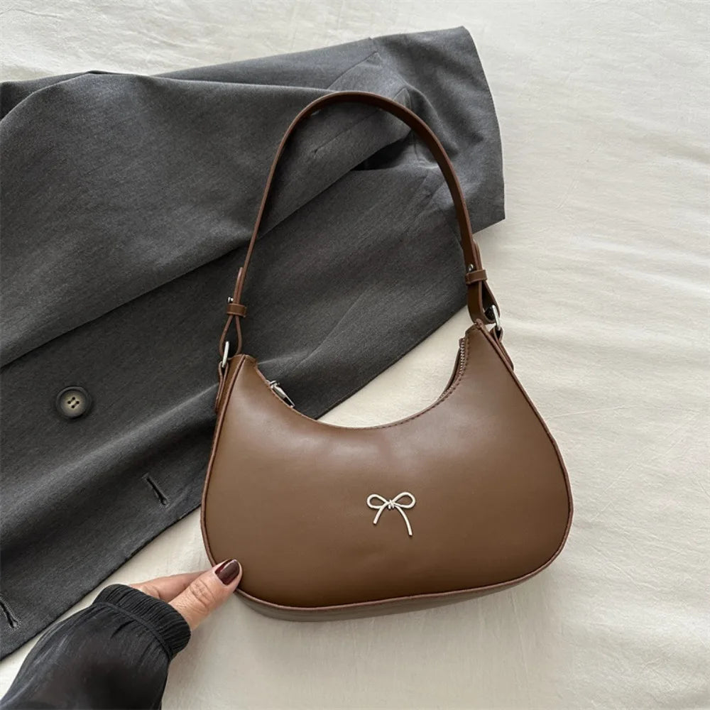 Bowknot PU Leather Handbag
