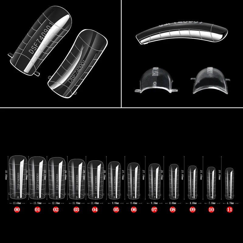 60Pcs/Bag Dual Forms Extended Plastic Nails Sticker Paper-free Support Tape Scale Nail Film Transparent Tool For Art Fingernails