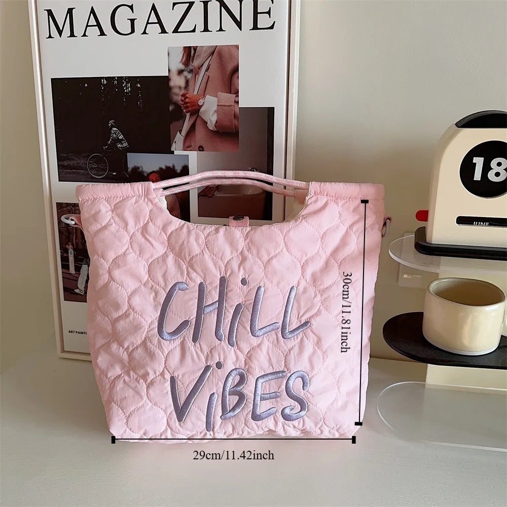 Chill Vibes Puffer Tote Bag