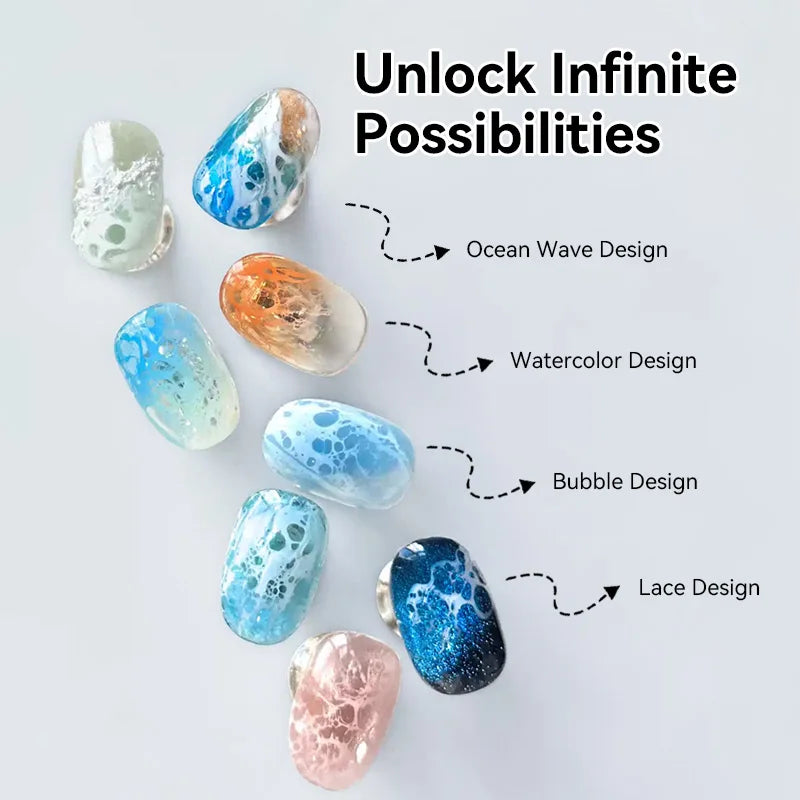 BORN PRETTY 1/2Pcs Ocean Wave Watercolor Liquid Gel Nail Polish Set