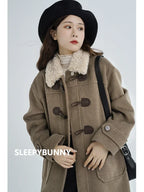 Lamb Wool Collar Duffle Coat