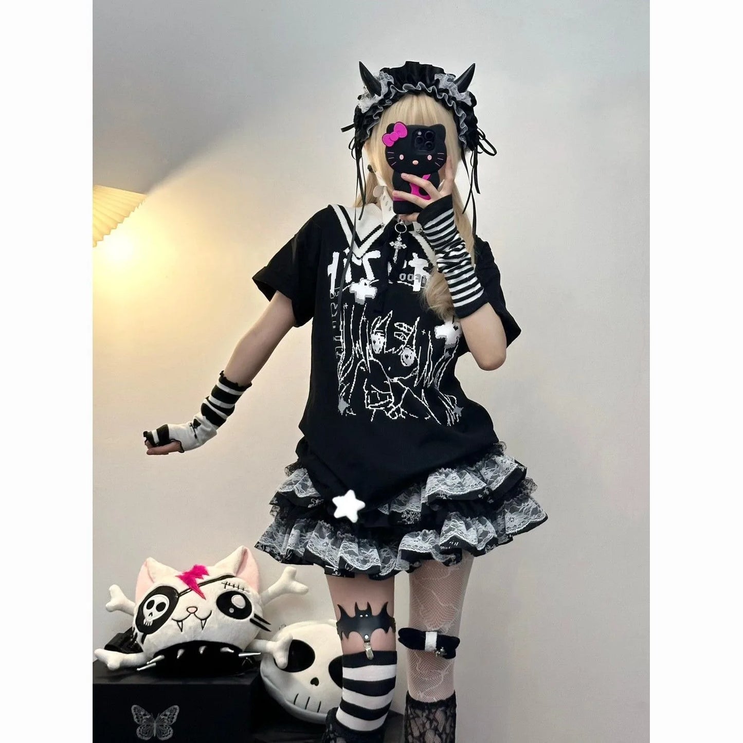 Lace Layered Puff A-line Skirts