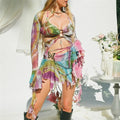 Butterfly Print 3 Pcs Skirt Set