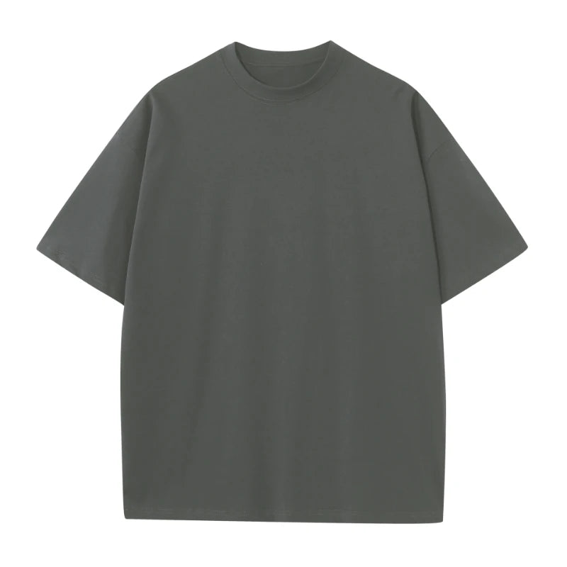 Solid Color Crewneck Short-sleeve Shirt