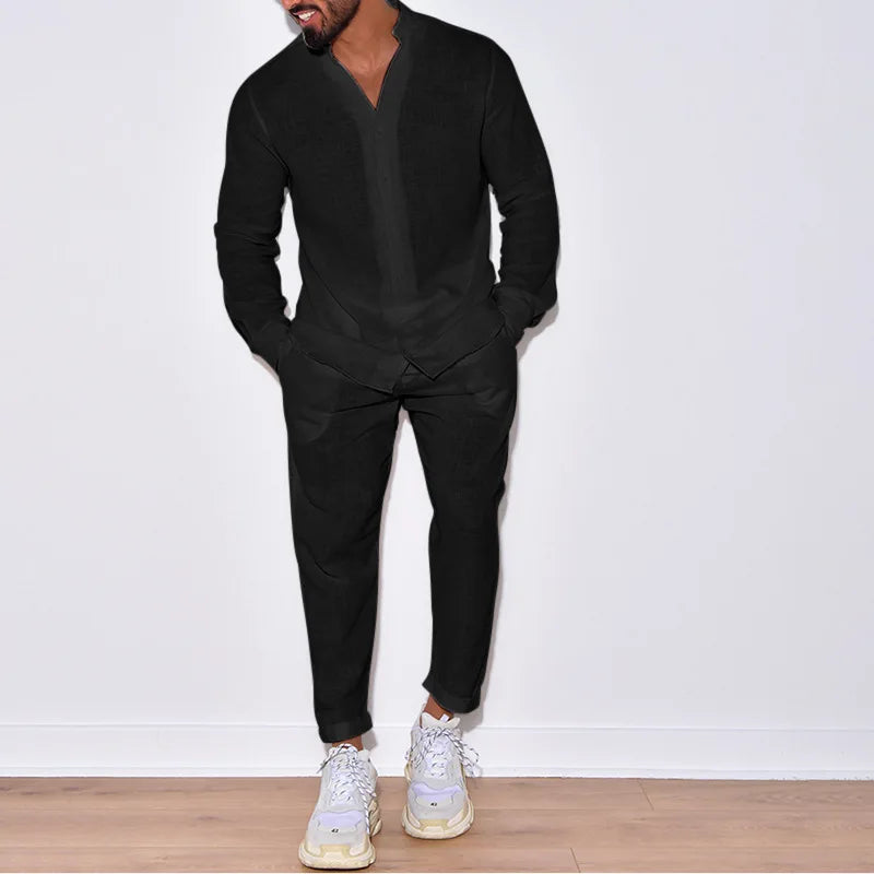 Casual Cotton and Linen Suit