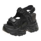Peep-Toe Wedge Platform Sandals