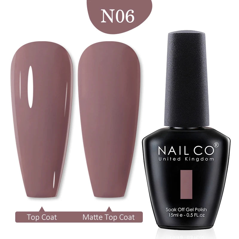 NAILCO 15ml Nail Gel Polish Winter Nude Colors Hybrid Gel Varnish Manicure UV Gel Nail Polish Primer Top Base Coat LED Nails Art
