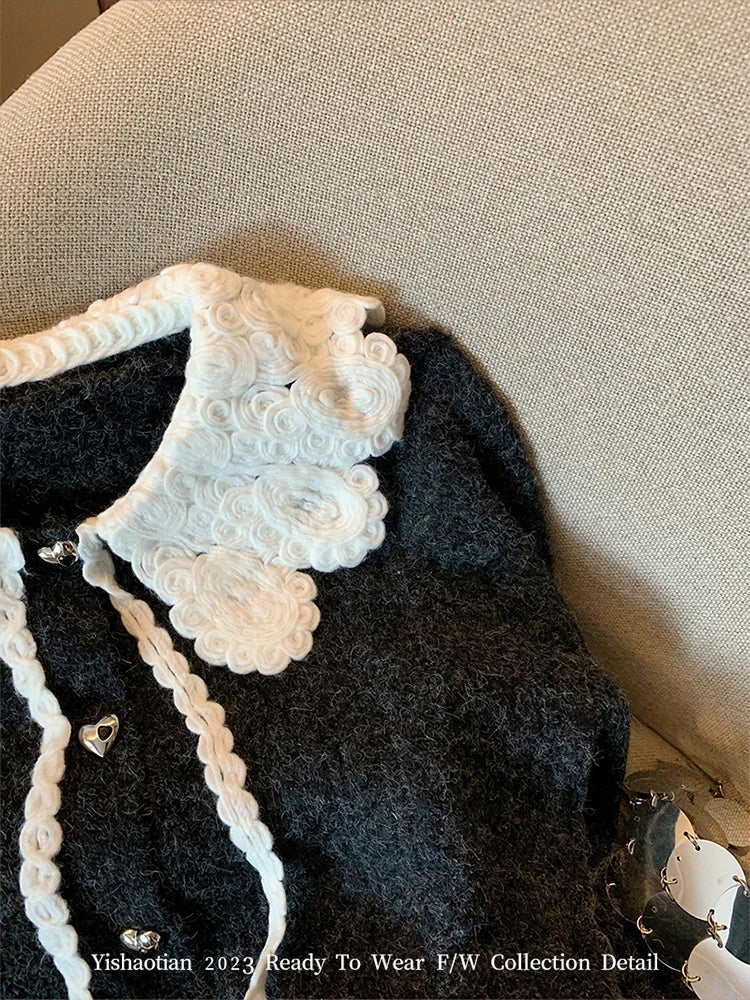 Peter Pan Collar Luxury Cardigan