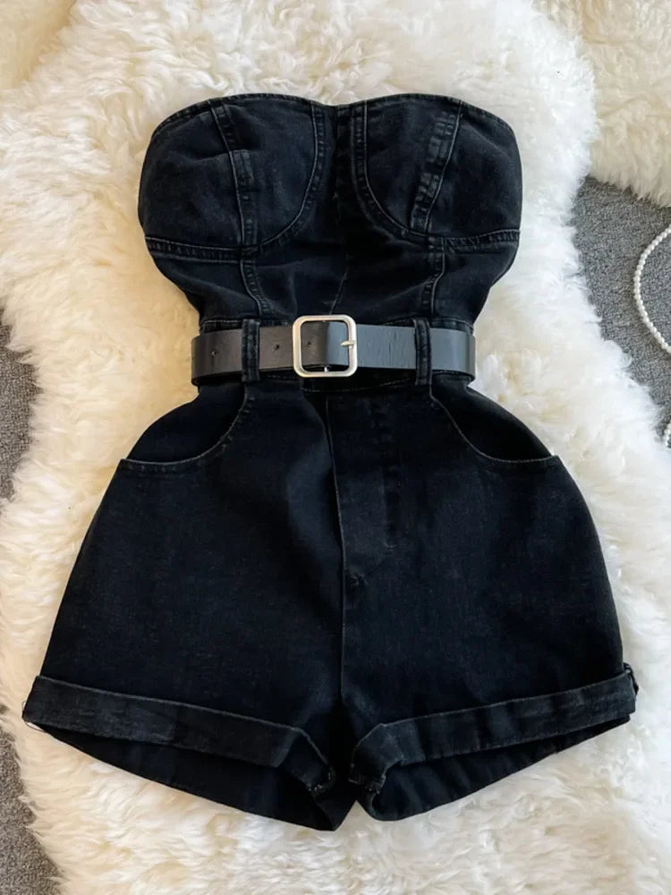 Loose Casual Denim Romper