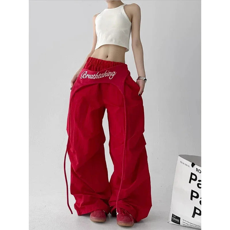 Letter Print Cargo Pants