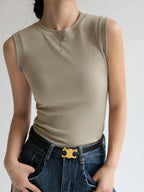 Round Neck Basic Sleeveless Tank
