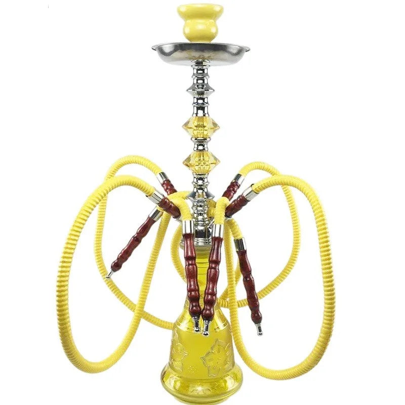 Shisha Full Set 4 Hoses With Ceramic Sheesha Bowl Hookah Metal Charcoal Tongs Chicha Narguile Smoke Accessories