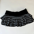 Low Waisted Striped Ruffle Mini Skirt