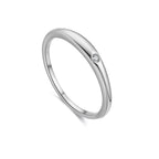925 Sterling Silver Tiny Minimalist Delicate Solitaire Round Zircon Ring