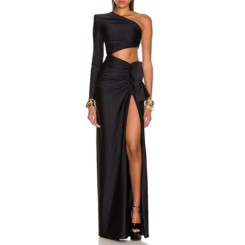 Asymmetric Cutout Maxi Dress