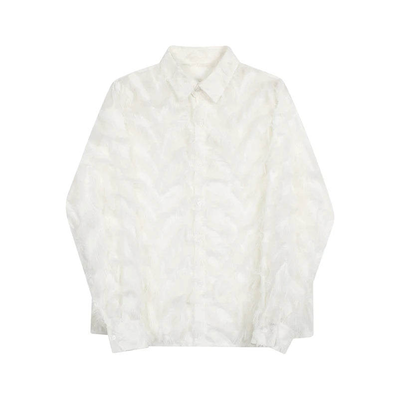 Feather Tassel Design Long Sleeve Shirt