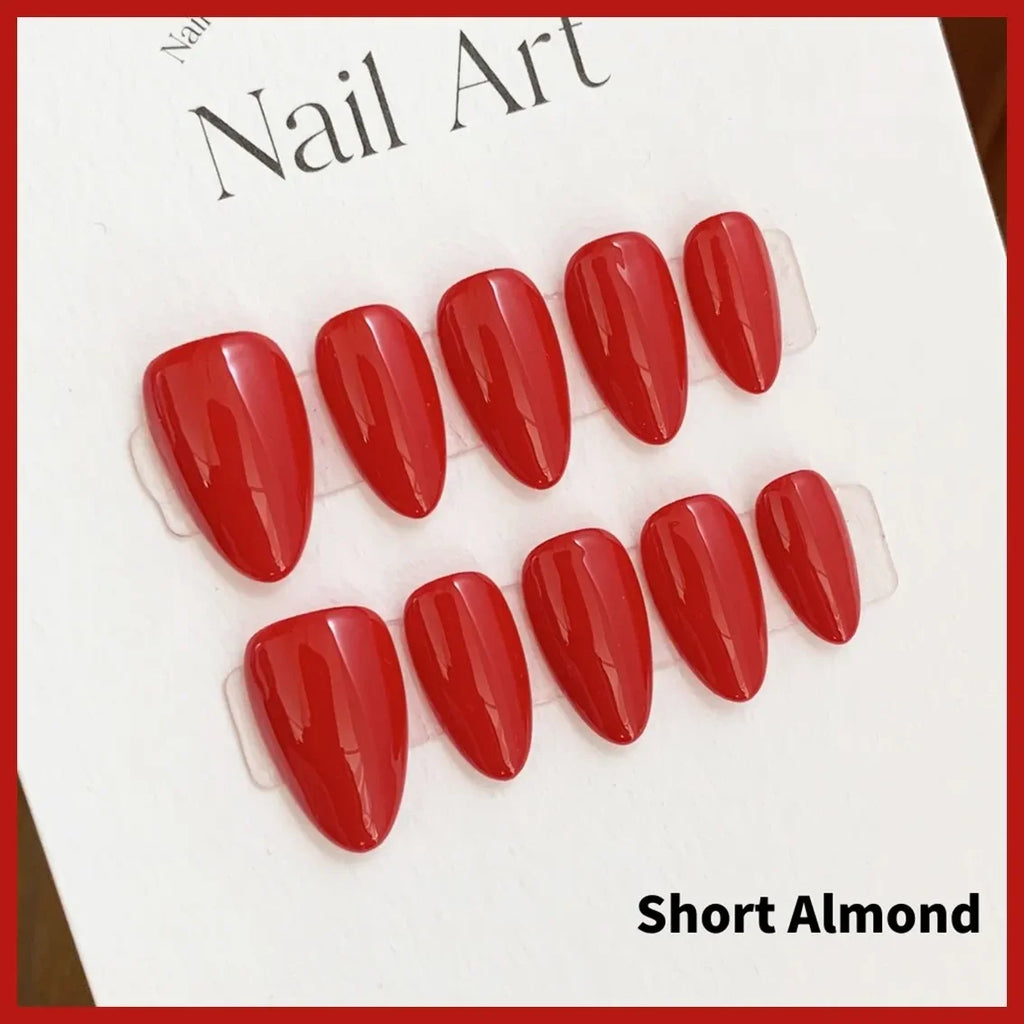 Short Black Simple Handmade Press on Nails