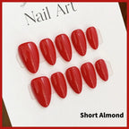 Short Black Simple Handmade Press on Nails