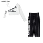 Off Shoulder Crop Top Jogger Pants Set