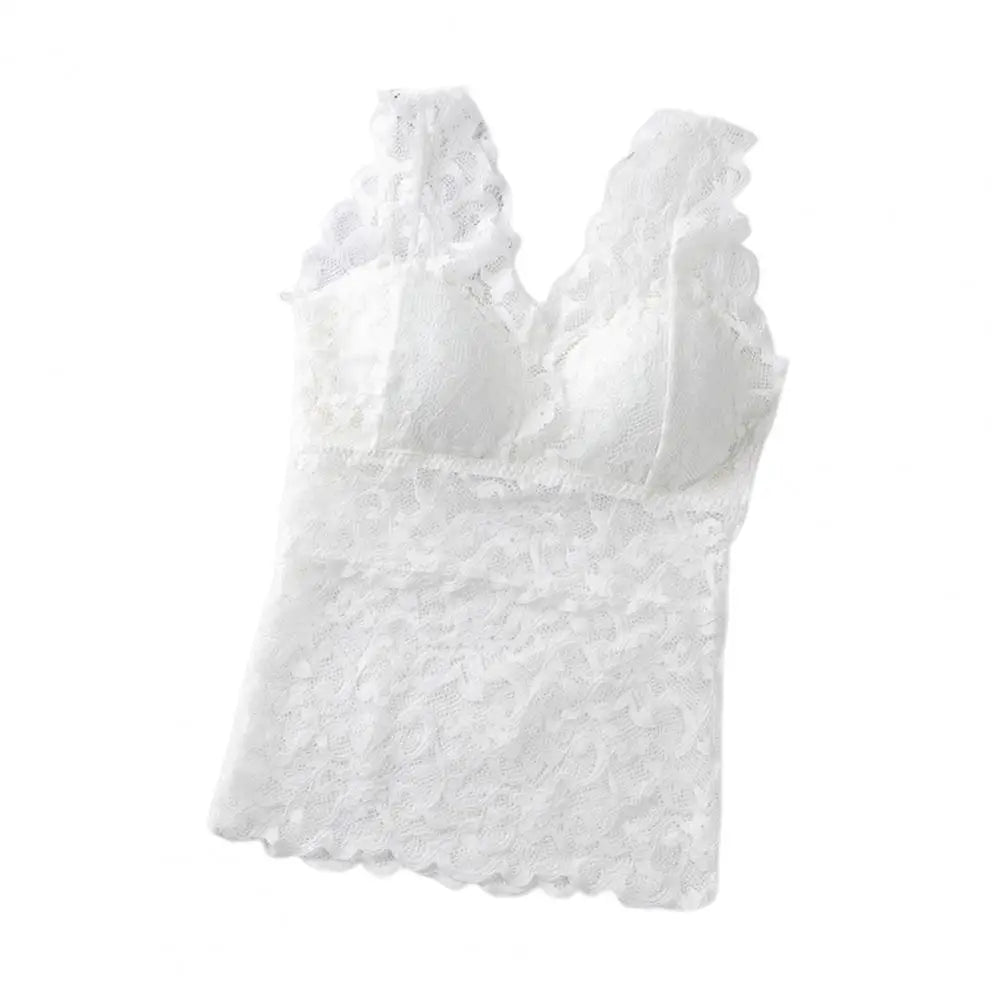 Floral Lace Camisole with Built-in Bra