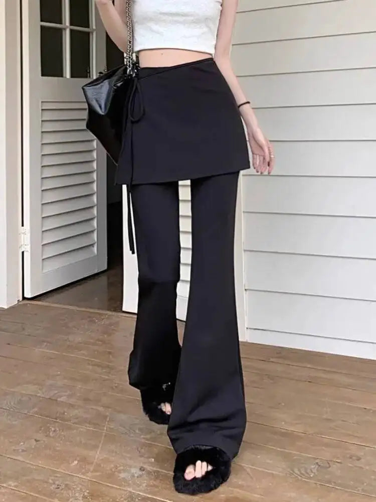 Black High Waist Flared Pants