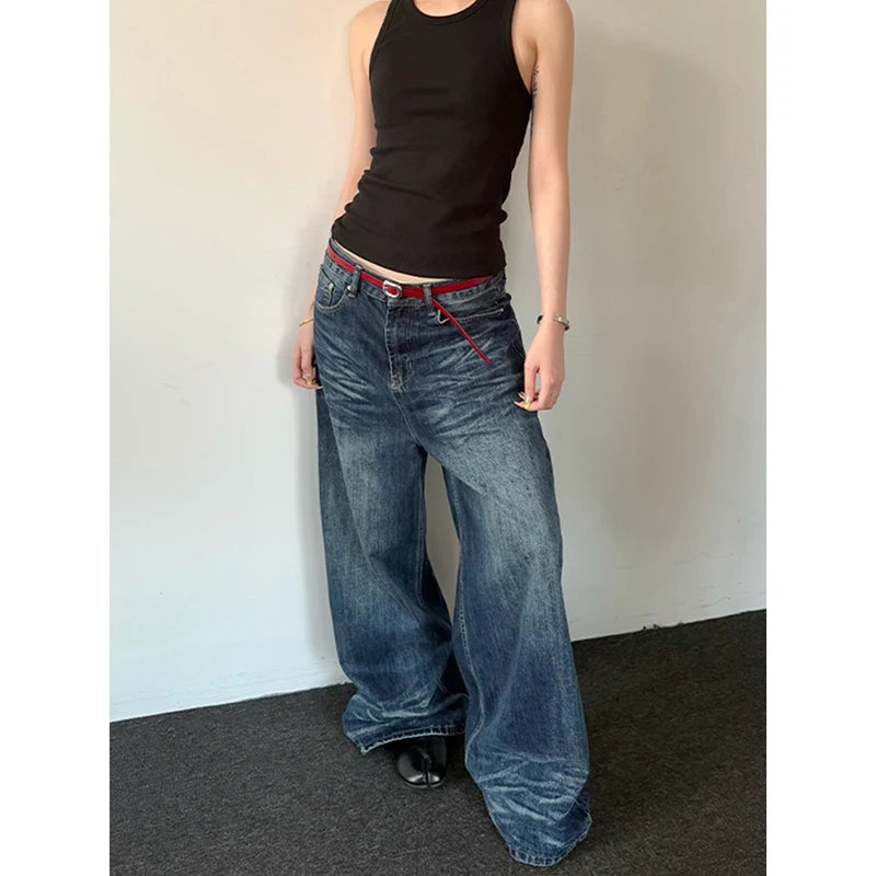 Loose Washed Wide Leg Pants