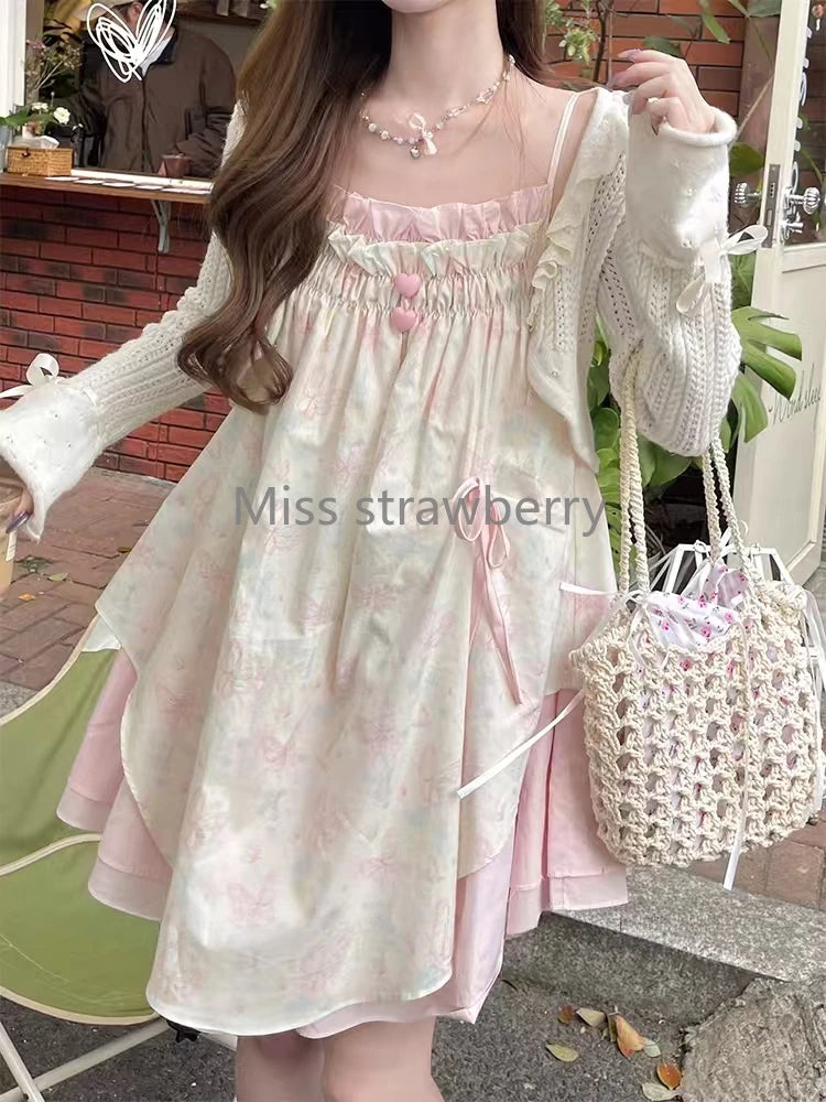 Loose Print Sling Dress